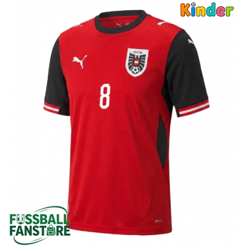 Österreich David Alaba #8 Replik Heimtrikot Kinder WM 2026 Kurzarm (+ Kurze Hosen)